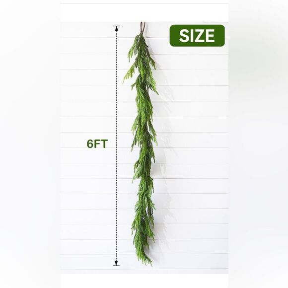 NWOT Real Touch Norfolk Pine Christmas Garland Artificial Green Holiday - Picture 9 of 9